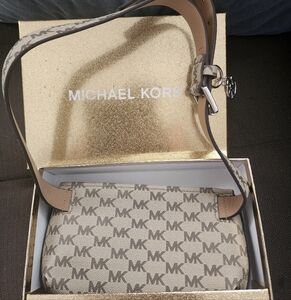 Michael Kors Tan Monogram Shoulder Bag